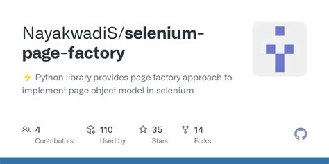 GitHub NayakwadiS Selenium Page Factory Python Library Provides