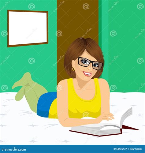 Attractive Blonde Girl Reading Book Stock Vector Illustration Of Beauty Rest