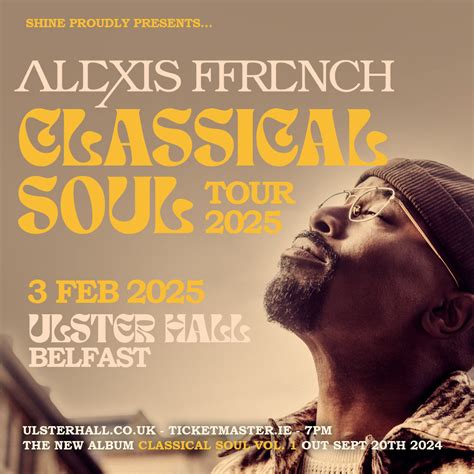 Alexis Ffrench Announces Belfast Ulster Hall Show On 3rd February 2025