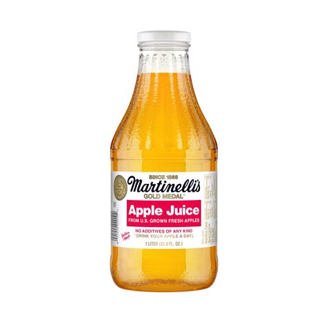 Martinelli's Gold Medal 100% Apple Juice, Multi-Serve Glass Bottle, 1