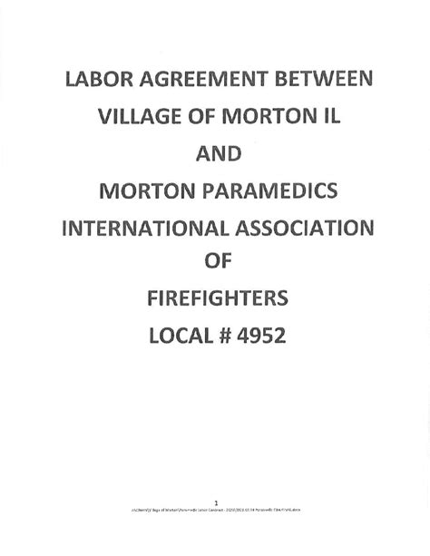 Paramedic Contract May 1 2020 April 30 2025 Village Of Morton