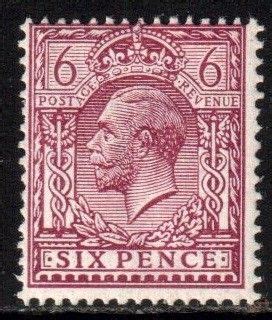 GB Scott 195 SG426a 1924 Block Cypher 6d MH Rare Stamps