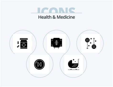 paquete de iconos de glifos de salud y medicina 5 diseño de iconos