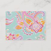 Colorful Illustrated Bohemian Paisley Henna Business Card Zazzle