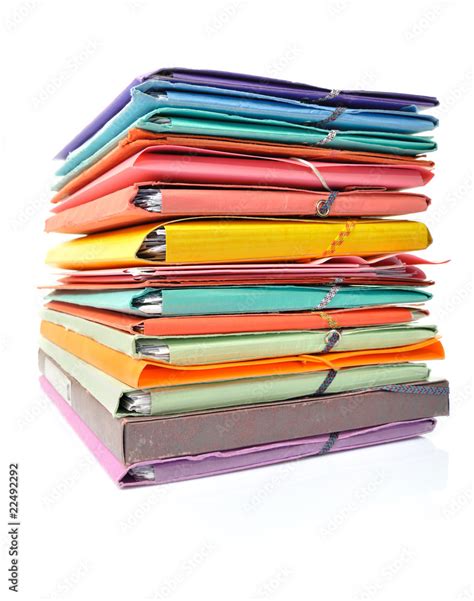 Pile De Dossier Sur Fond Blanc Photos Adobe Stock