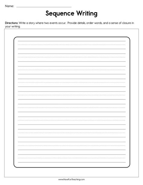 Sequence Writing Worksheet - Have Fun Teaching