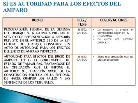 S ES AUTORIDAD PARA LOS EFECTOS DEL AMPARO