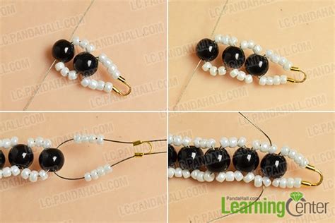 Pandahall Tutorial On How To Make White Seed Beads Bracelet With Black