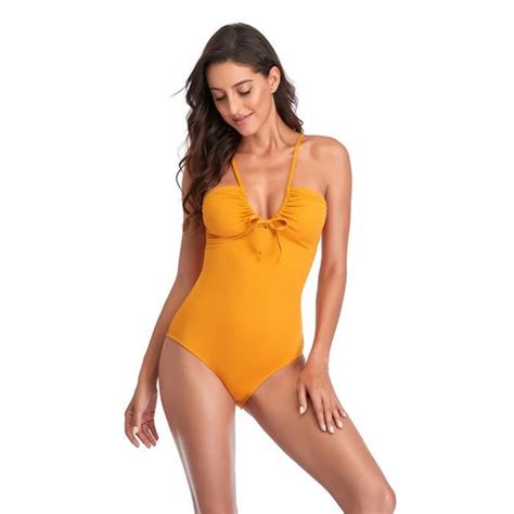 Maillot De Bain Femme Piece El Gant Push Up Maillot Amincissant Dos Nu Bikini Per Bain De