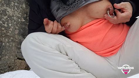 Nippleringlover MILF Pissing And Playing With Huge Pierced Nipples Outdoors In Snow XHamster