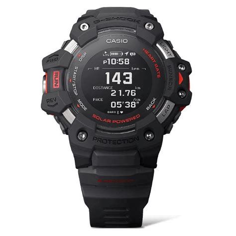 CASIO G SHOCK H SQUAD WITH HEART RATE MONITOR AND GPS BLACK AND RED GBD