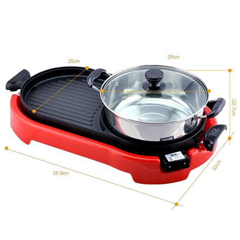 In V Bbq Barbecue Electric Pan Grill Teppanyaki Hot Pot Steam Cooker Sale Banggood