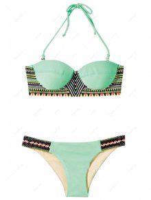 Ethnic Pattern Halter Bikini Set In LIGHT BLUE ZAFUL