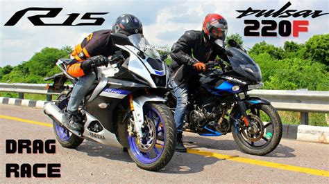 Pulsar F Bs Vs Yamaha R M Bs Drag Race Youtube