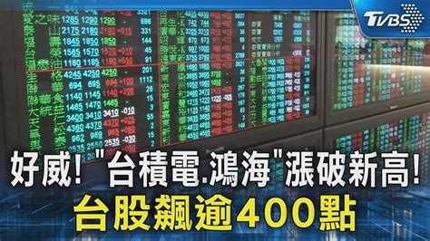 好威 「台積電鴻海」漲破新高 台股飆逾400點｜tvbs新聞 Youtube