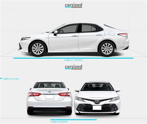 Toyota Camry 2017 Presente Dimensions Vista Frontal