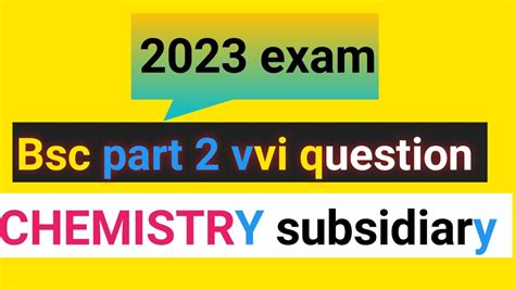 Bsc Part Chemistry Subsidiary Important Question Bihar University