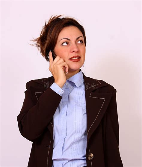 Attractive Brunette Talking On The Cell Phone Stock Photo Image Of Closeup Bliss 16574434