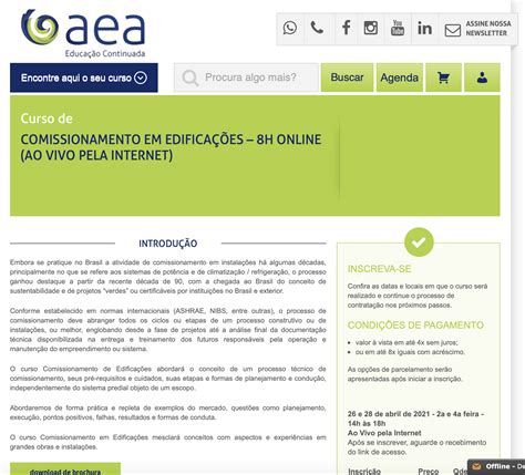 AEA confirma a realização de Curso de Comissionamento em Edificações