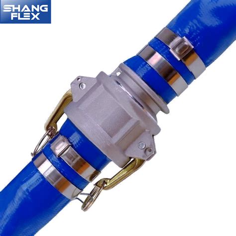 Durable No Leaking Blue PVC Layflat Discharge Hose With Aluminum