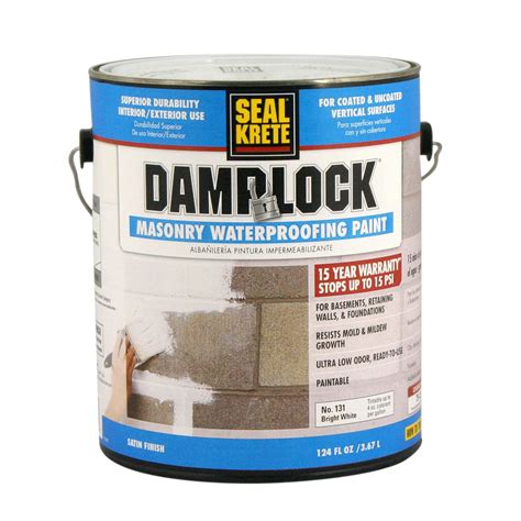 Satin Bright White Seal Krete DampLock Concrete And Masonry