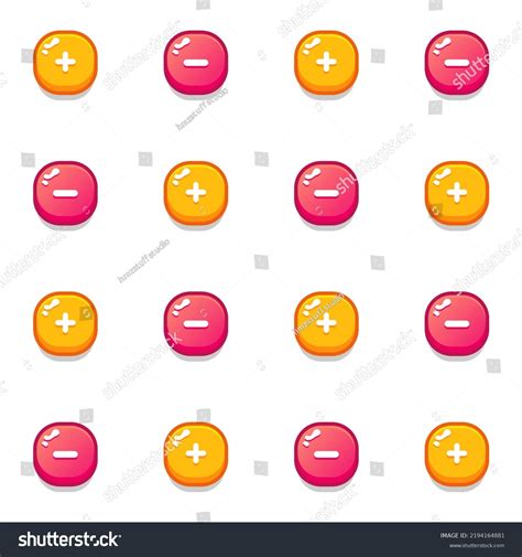 Set Buttons Games Applications Websites Cute Stock Vector Royalty Free