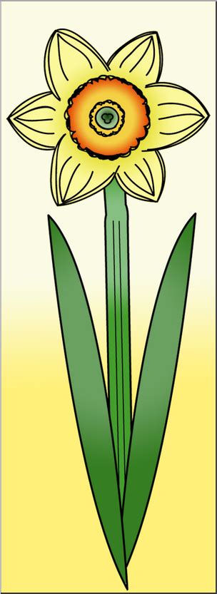 Clip Art Daffodil Single Color 1 I Abcteach