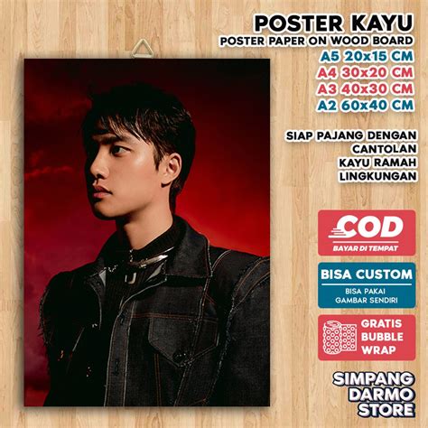 Jual Poster Kayu EXO KPOP Aesthetic Suho Baekhyun Chanyeol D O Kai