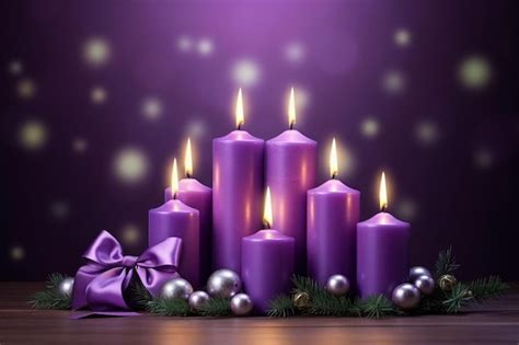 Premium Photo Realistic Purple Candles Advent Background