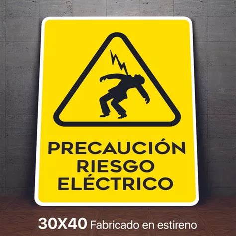 Señalamiento Riesgo Electrico Precaucion Letrero 30x40 Meses Sin