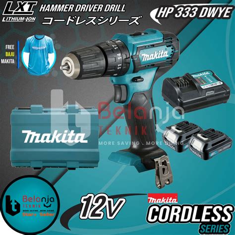 Jual MAKITA Mesin Bor Baterai HP 333 DWYE Hammer Driver Drill Cordless