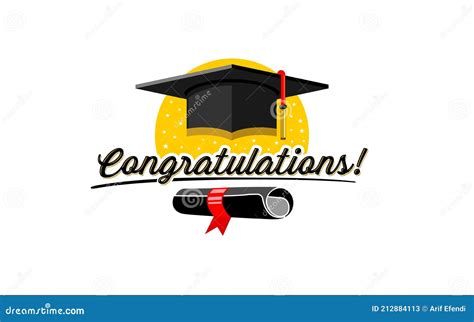 Illustration Vector Graphic of Congratulations Graduation Concept Logo Design Template Stock ...