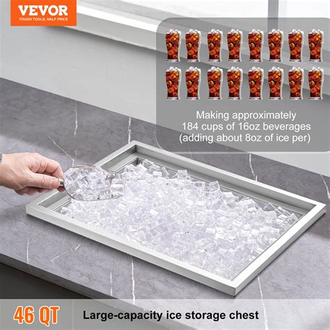 Vevor Drop In Ice Chest 22l X 17w X 12h Stainless Steel Ice Cooler