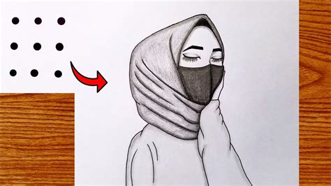 Hijabi Girl Drawing Muslim Girl Drawing Girl Drawing For Beginners