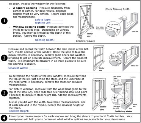 Replacement Window Measurement Worksheet