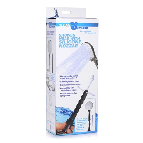 Shower Head With Silicone Enema Nozzle Discreet Anal Douche