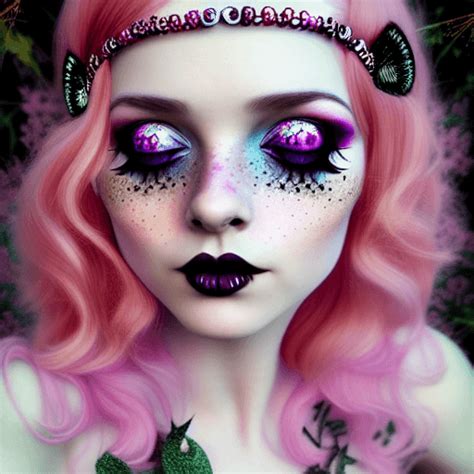 Bohemian Cute Fairy Princess With Freckles Alt Vintage Retro Goth Dark