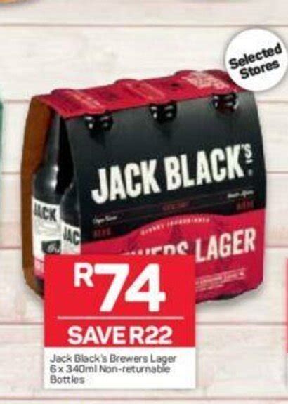 Jack Black S Brewers Lager 6 X 340ml Non Returnable Bottles Offer At