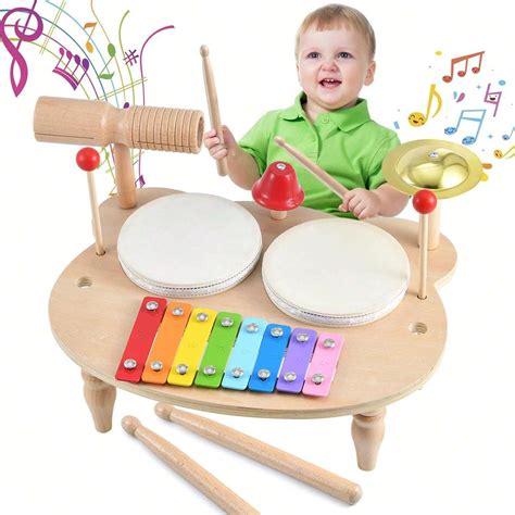 Conjunto De Bateria Em Brinquedos De Instrumentos Musicais Kit De