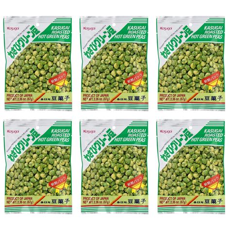 Kasugai Wasabi Green Peas 236oz 6 Pack Authentic Japanese Snack