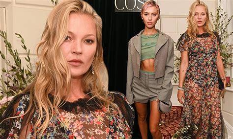 Kate Moss Stuns In Sheer Floral Dress As She Joins An Ab Flashing Iris