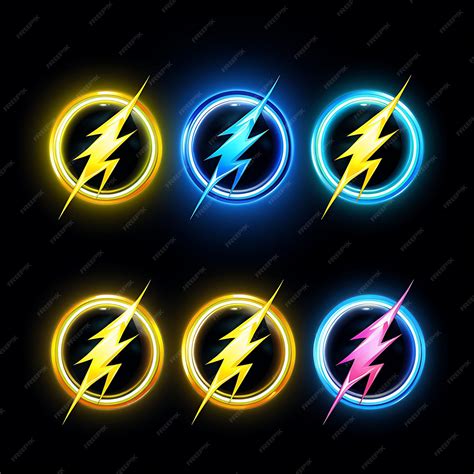 Premium Photo | Neon Design of Lightning Bolt Icon Emoji With Electric