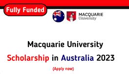 Macquarie University Scholarship Fully Funded Scholarship For