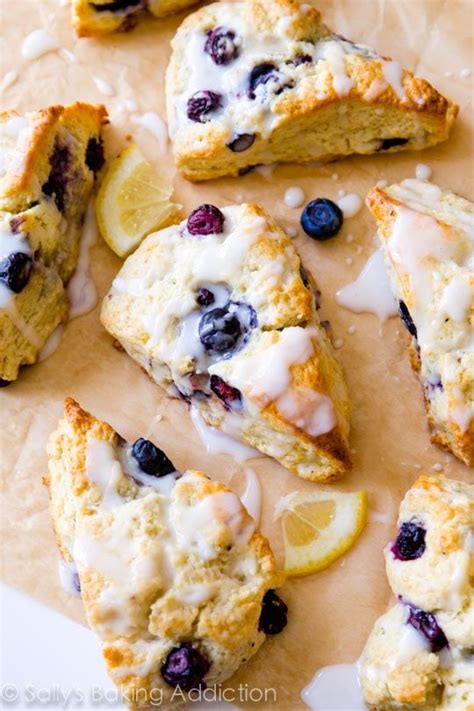 Glazed Lemon Blueberry Scones Sallys Baking Addiction