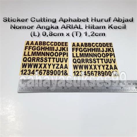 Jual Sticker Alphabet Abjad Huruf Angka Nomor Font ARIAL Kecil 0 8cm