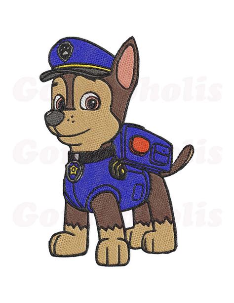 Chase Paw Patrol Filled 02 Embroidery Design 3 Sizes 4x4 Etsy