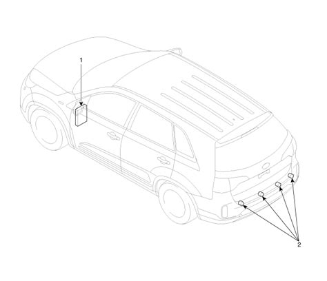 Kia Sorento Component Location Rear Parking Assist System Body