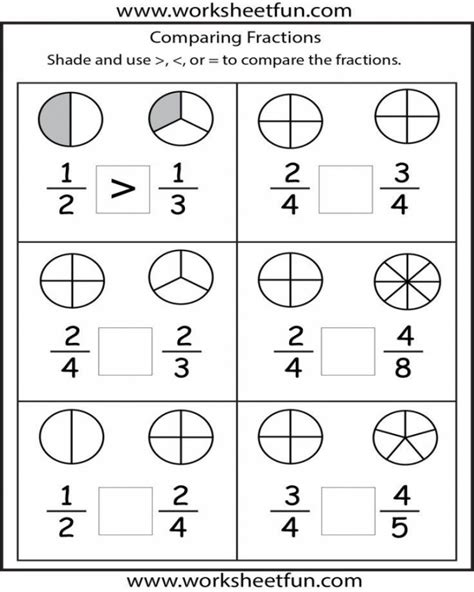 Comparing Fractions Worksheets | 2Nd Grade Math Worksheets - Math Worksheets Printable