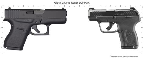 Glock G Vs Ruger Lcp Max Size Comparison Handgun Hero