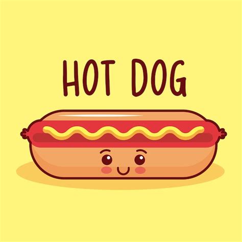 Dibujos Animados Kawaii De Perrito Caliente Vector Premium